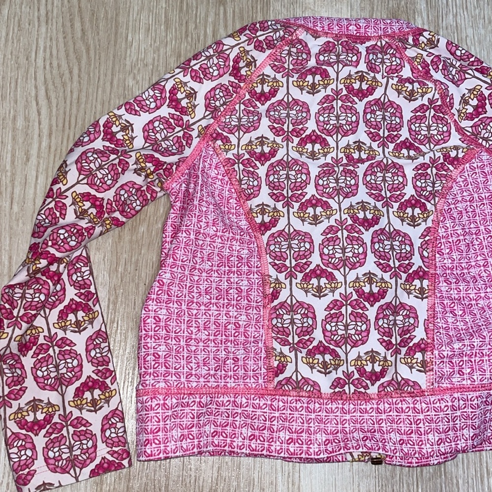 Cabana Life Toddler Girls Full Zip UPF 50 Rasghuard 2T Pink Floral Full Zip Up - Picture 5 of 6